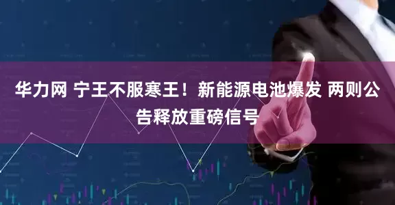华力网 宁王不服寒王！新能源电池爆发 两则公告释放重磅信号