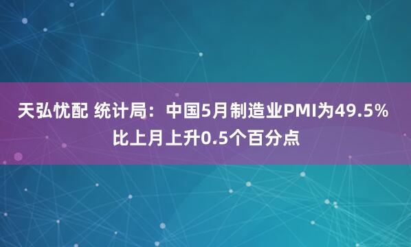 天弘忧配 统计局：中国5月制造业PMI为49.5% 比上月上升0.5个百分点